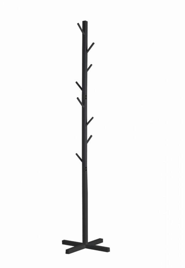 Porte-manteau sur pied bois - arbre porte-manteau 8 patères - hauteur 176 cm - noir - VDD World