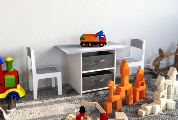 Table pour enfants avec chaises et espace de rangement - VDD World