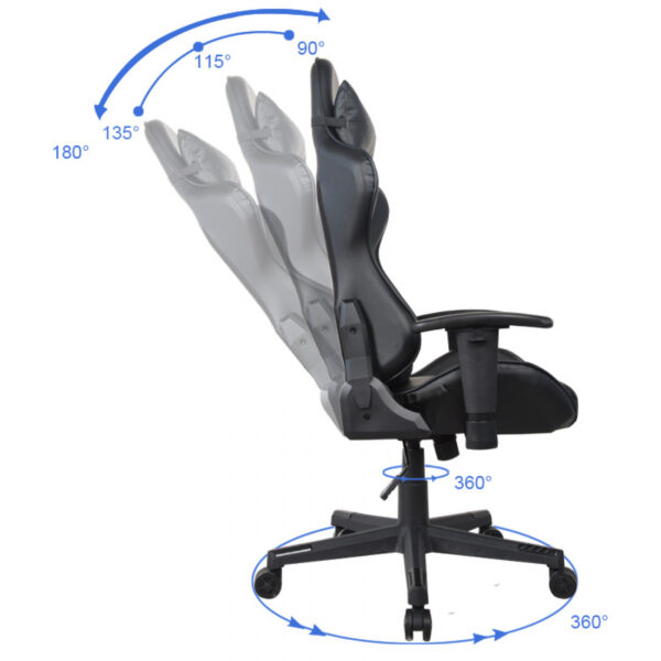 Chaise de bureau chaise gaming Thomas - chaise style gaming racing - noir - VDD World