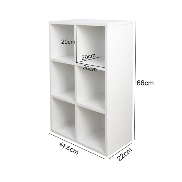 Armoire pliante 6 compartiments ouverts - DVD / CD - bibliothèque - mur - blanc - VDD World