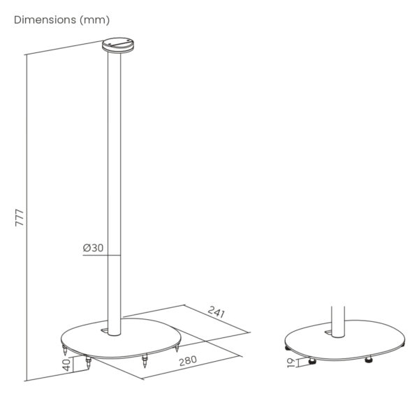 VDD Floor Stand Sonos® - Speaker Stand - Floor Stand Speaker - Convient pour Sonos era 100 & 300 - VDD World