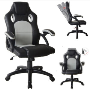 Chaise de bureau racing style gaming premium design Wouter bleu noir