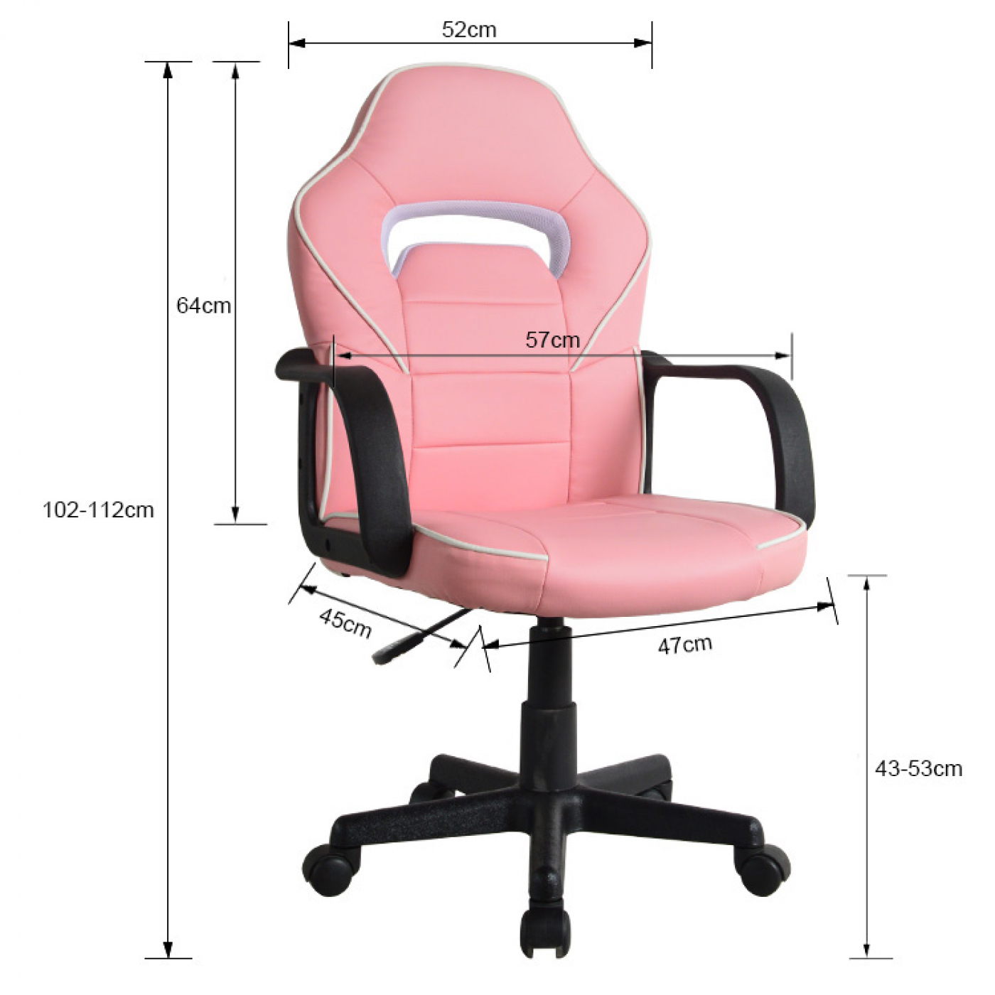 Chaise de bureau chaise gaming Thomas - enfant - style racing gaming - réglable en hauteur - rose - VDD World FR Chaise de bureau chaise gaming Thomas - enfant - style racing gaming - réglable en hauteur - rose - VDD World FR