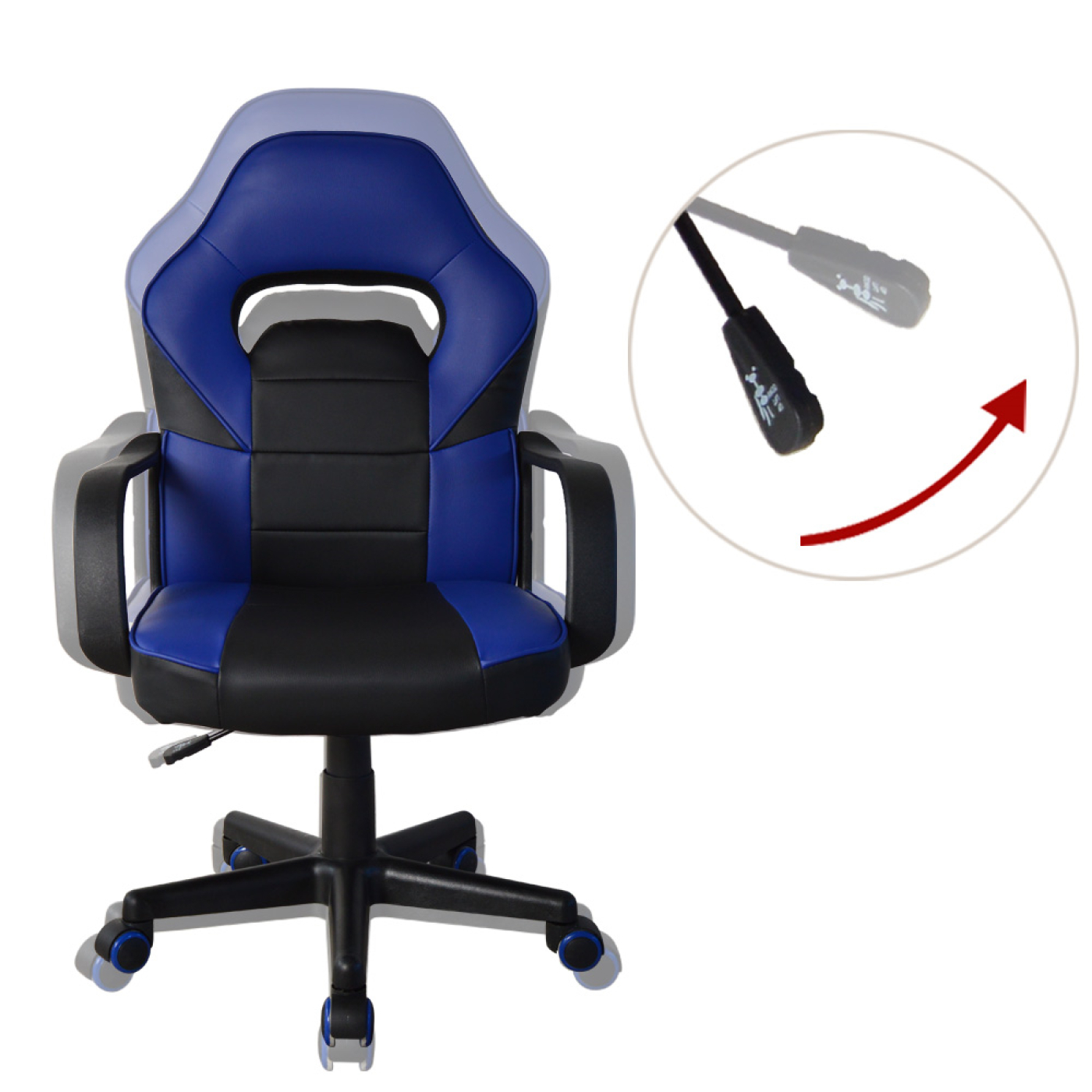 Chaise de bureau « Thomas » pour adolescents, couleur bleu/noir Chaise de bureau « Thomas » pour adolescents, couleur bleu/noir