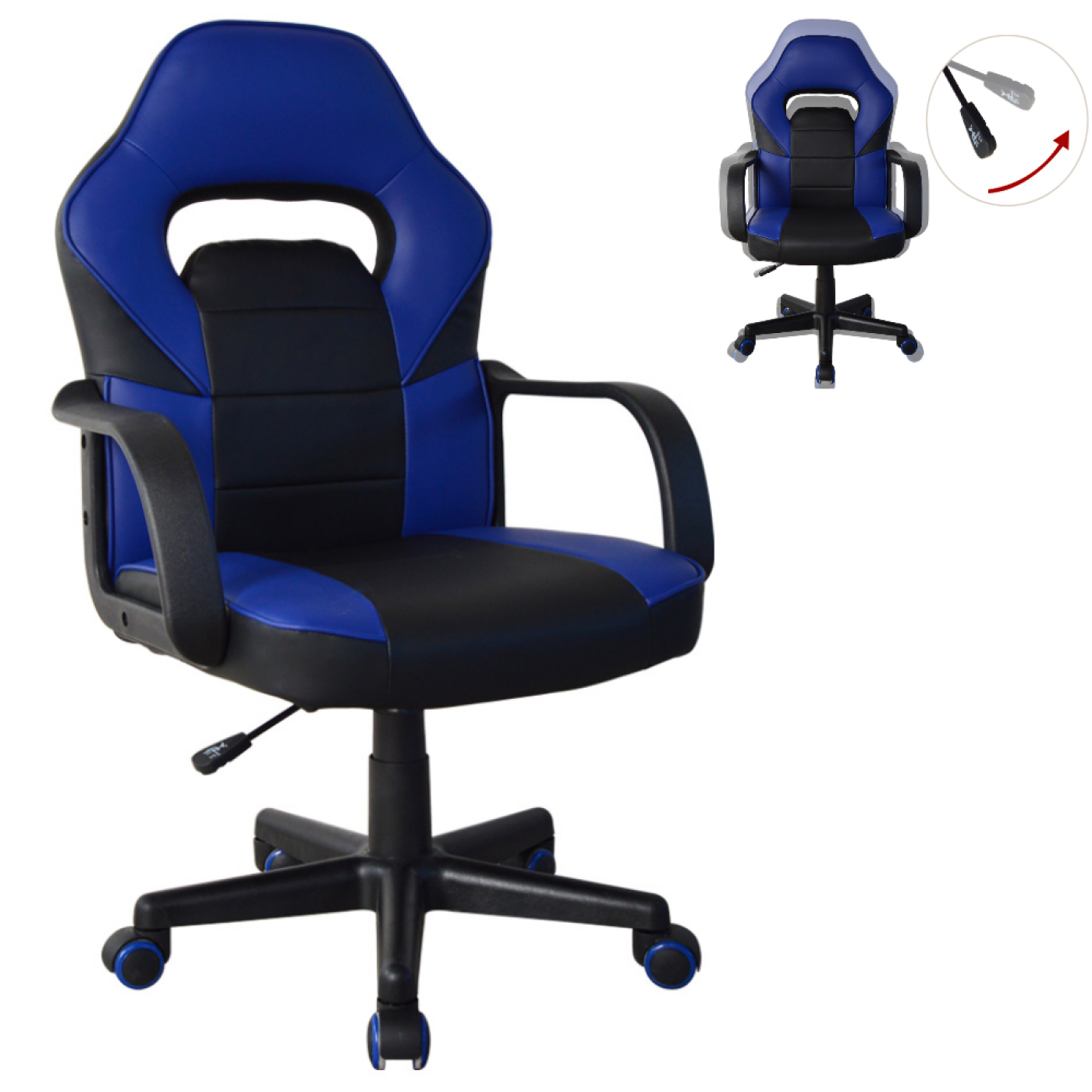 Chaise de bureau « Thomas » pour adolescents, couleur bleu/noir Chaise de bureau « Thomas » pour adolescents, couleur bleu/noir