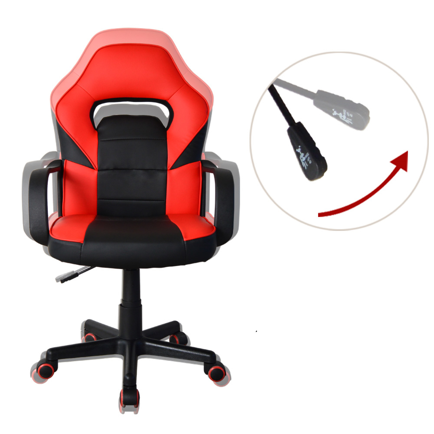 Chaise gaming Thomas junior - chaise de bureau style gaming - réglable en hauteur - rouge noir - VDD World FR Chaise gaming Thomas junior - chaise de bureau style gaming - réglable en hauteur - rouge noir - VDD World FR