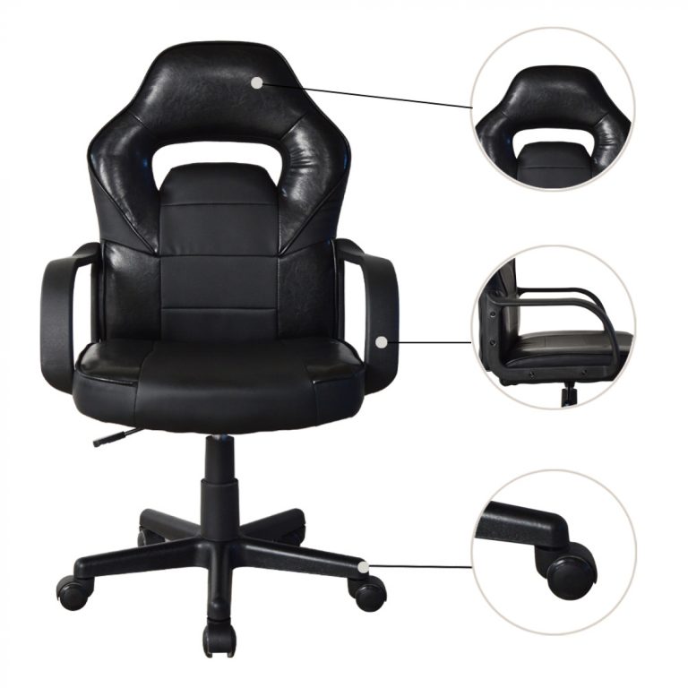 Chaise de bureau « Thomas » pour adolescents, couleur bleu/noir