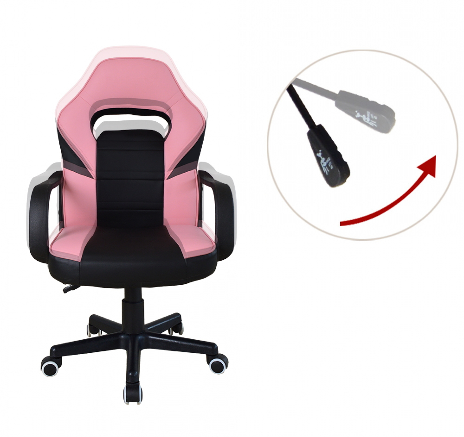 Chaise gaming Thomas junior - chaise de bureau style gaming - réglable en hauteur - rose noir - VDD World FR Chaise gaming Thomas junior - chaise de bureau style gaming - réglable en hauteur - rose noir - VDD World FR