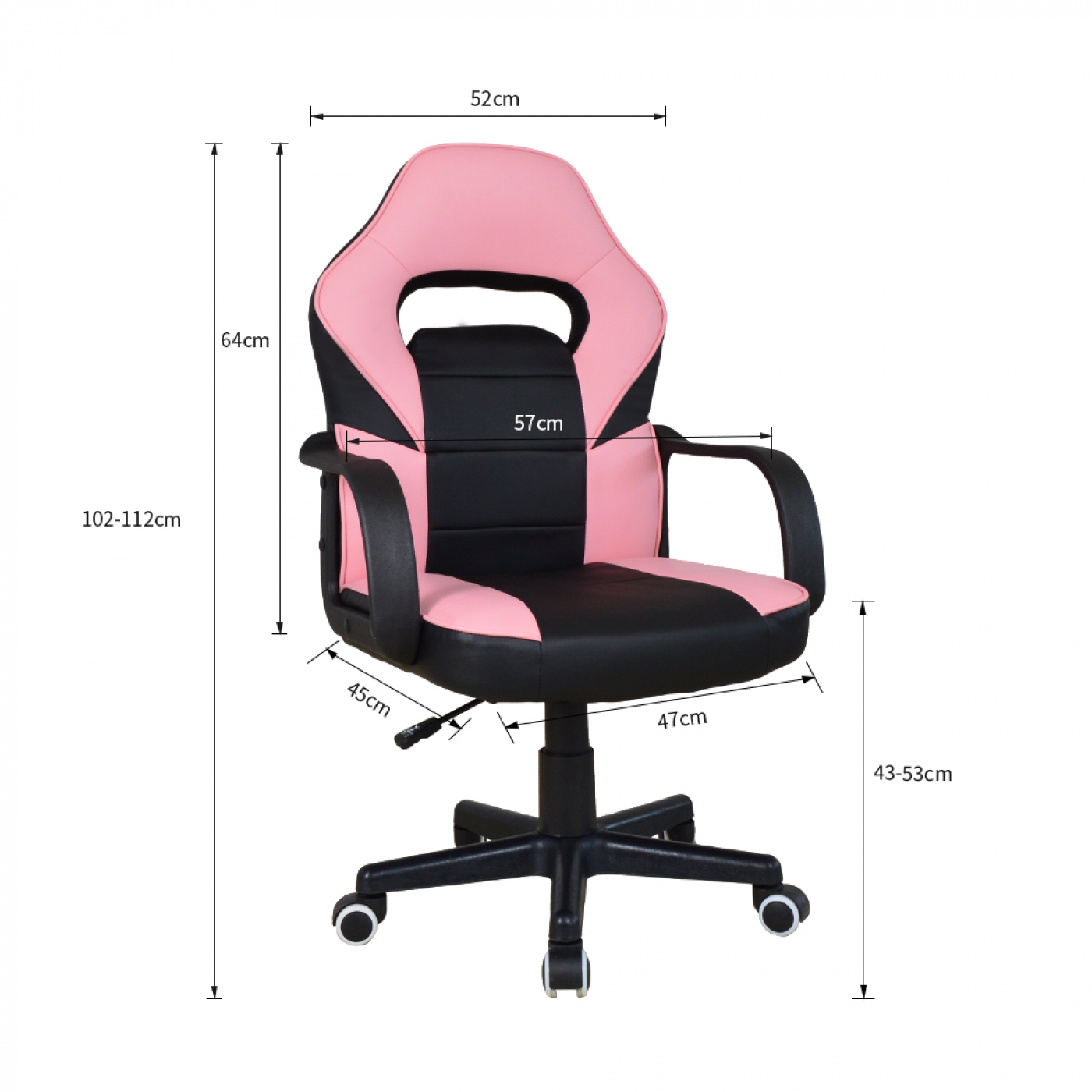 Chaise gaming Thomas junior - chaise de bureau style gaming - réglable en hauteur - rose noir - VDD World FR Chaise gaming Thomas junior - chaise de bureau style gaming - réglable en hauteur - rose noir - VDD World FR