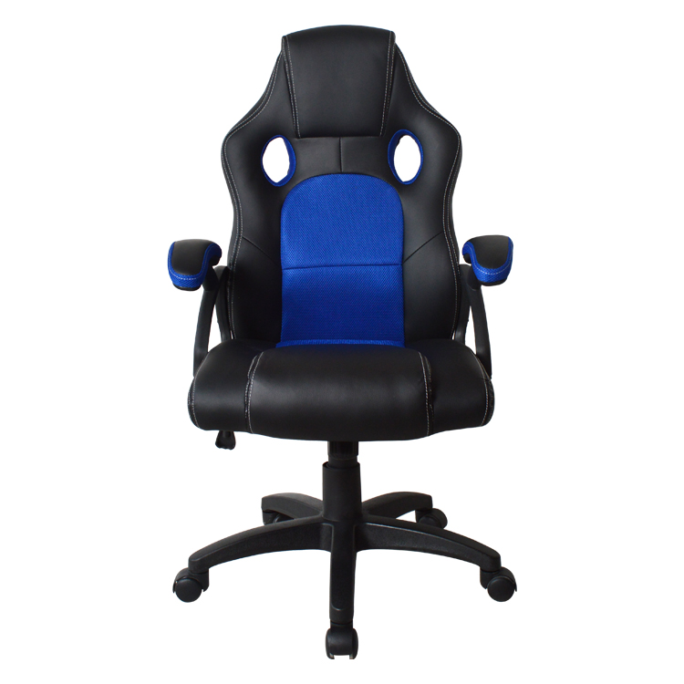Chaise de bureau racing style gaming premium design Wouter bleu noir - image alternative