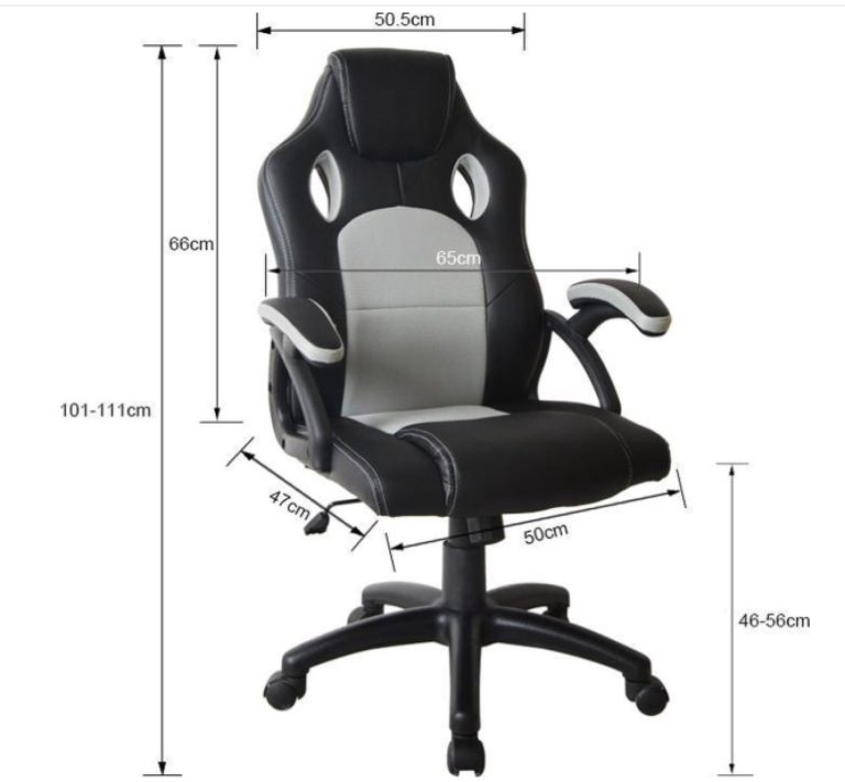 Chaise de bureau racing style gaming premium design Wouter bleu noir - image alternative