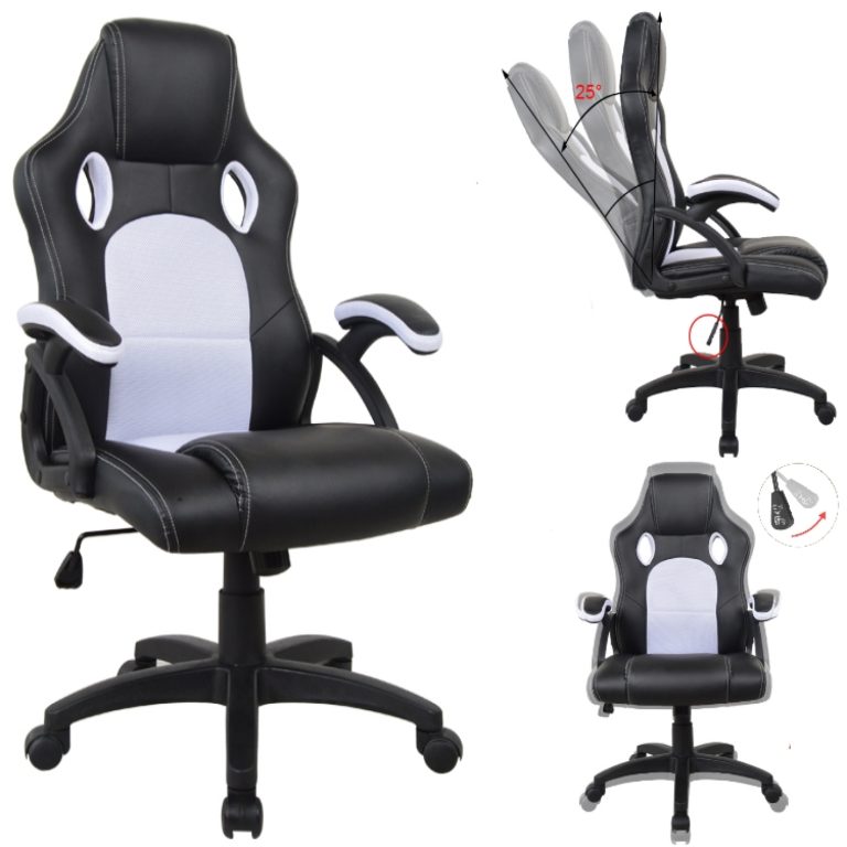 Chaise de bureau « Thomas » pour adolescents, couleur bleu/noir