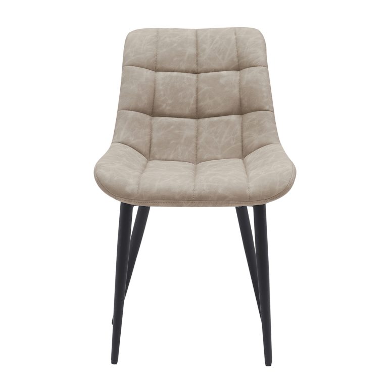 Chaise de salle à manger VVD - beige - noir - châssis en métal - industriel - ensemble de 2