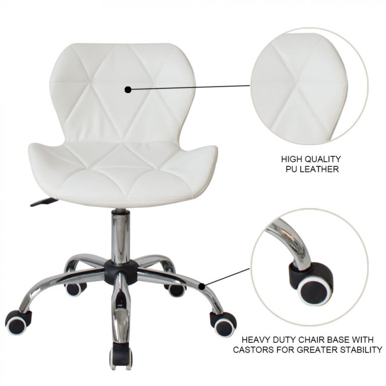 Chaise de bureau design moderne - chaise de direction - réglable en hauteur - blanc - image alternative