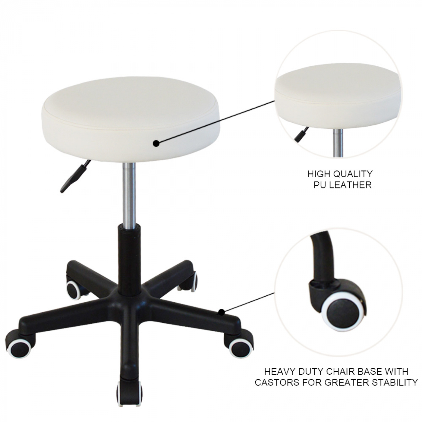 Tabouret de bureau - tabouret de bureau - tabouret de travail - tabouret - hauteur réglable 42 à 56 - image alternative