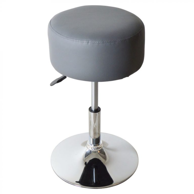Tabouret rétro vintage - tabouret de coiffeuse - hauteur réglable jusqu'à 65 cm - gris - image alternative