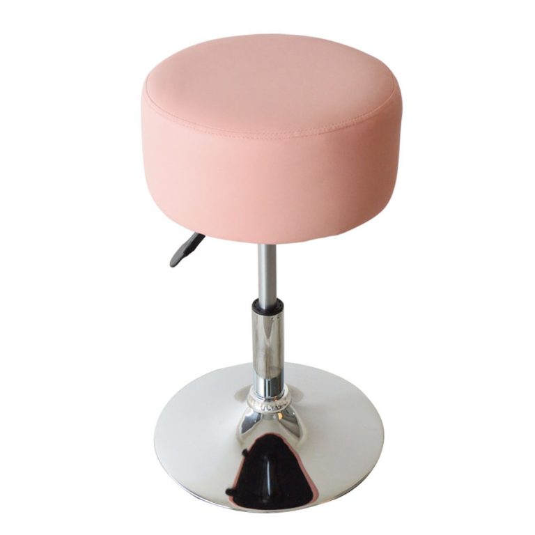 Tabouret rétro vintage - tabouret de coiffeuse - hauteur réglable jusqu'à 65 cm - rose - image alternative