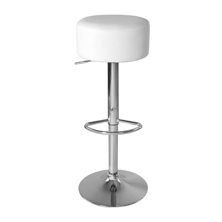 Tabourets de bar élégants avec siège blanc et hauteur réglable - Chaise de cuisine - Ensemble de 2 - image alternative