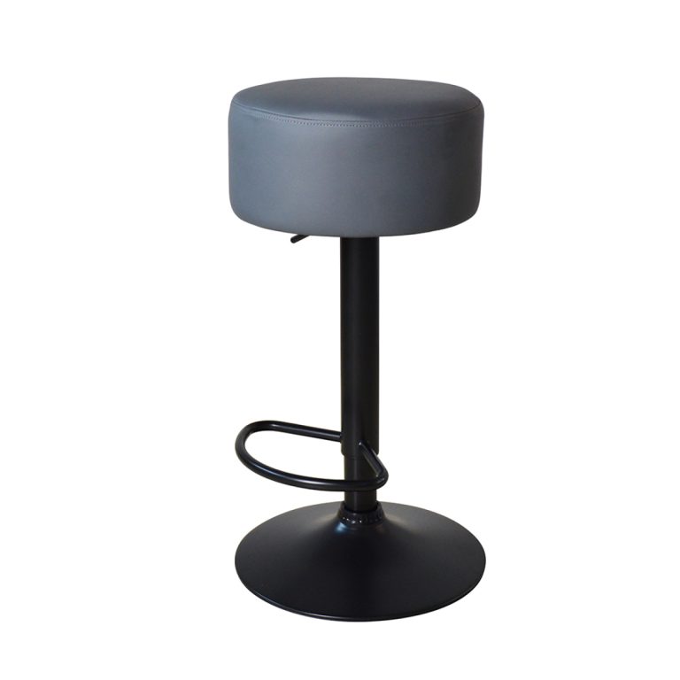 Tabourets de bar élégants avec siège gris et hauteur réglable - Chaise de cuisine - Ensemble de deux - image alternative