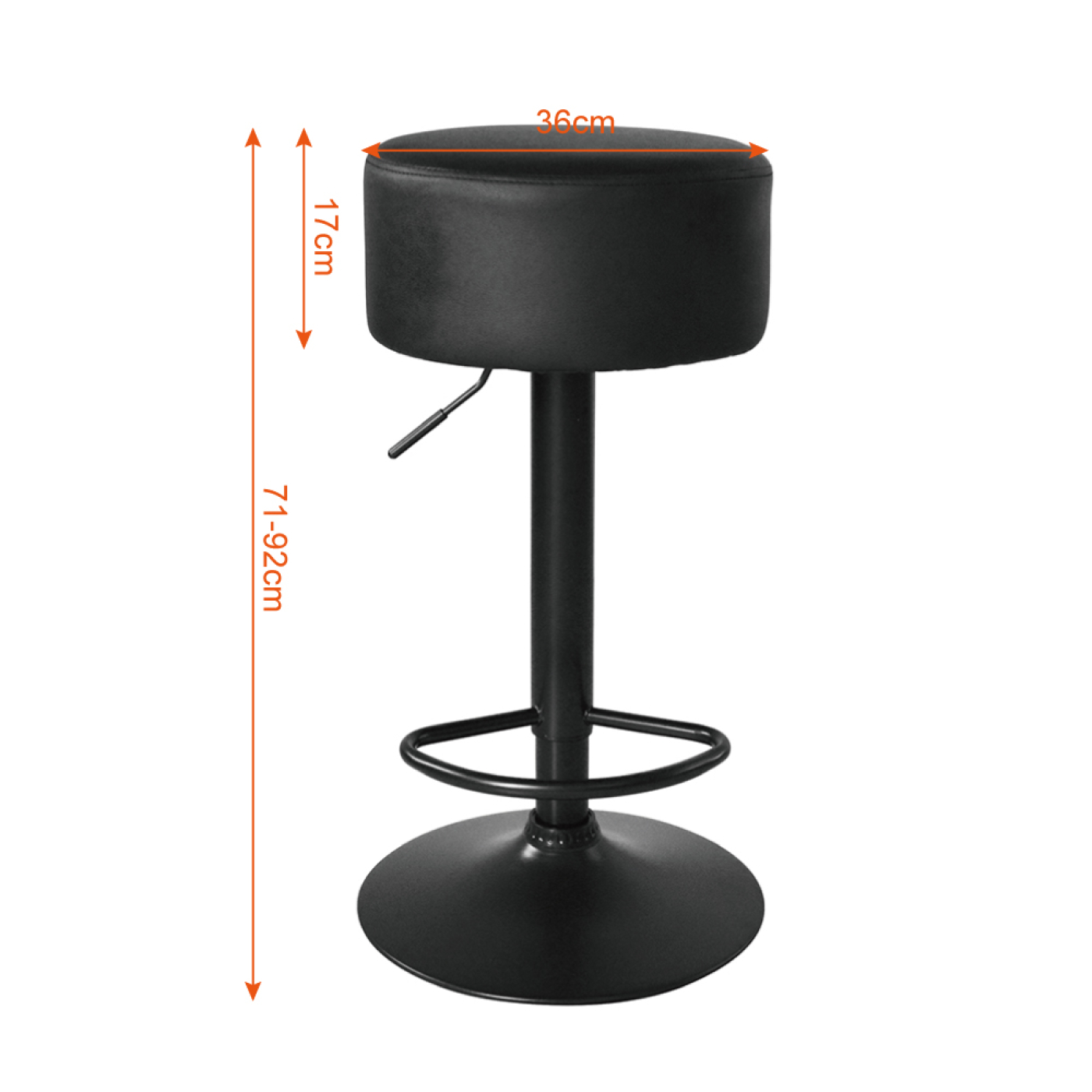 Tabouret de bar réglable en hauteur - Tabouret de bar - noir - chaise de cuisine - VDD World FR Tabouret de bar réglable en hauteur - Tabouret de bar - noir - chaise de cuisine - VDD World FR
