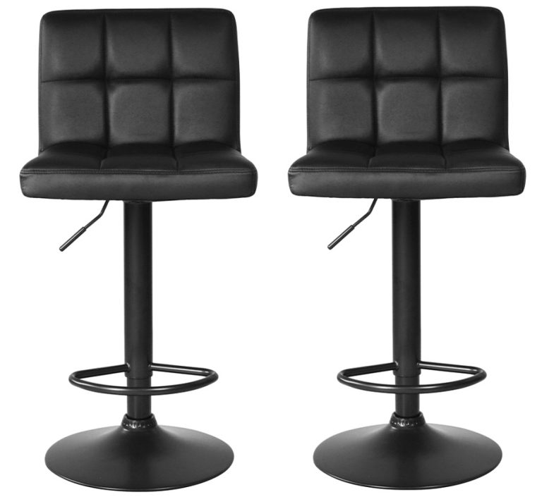 Chaise de bar noire – Élégante et réglable – Design moderne – Ensemble de deux tabourets de bar