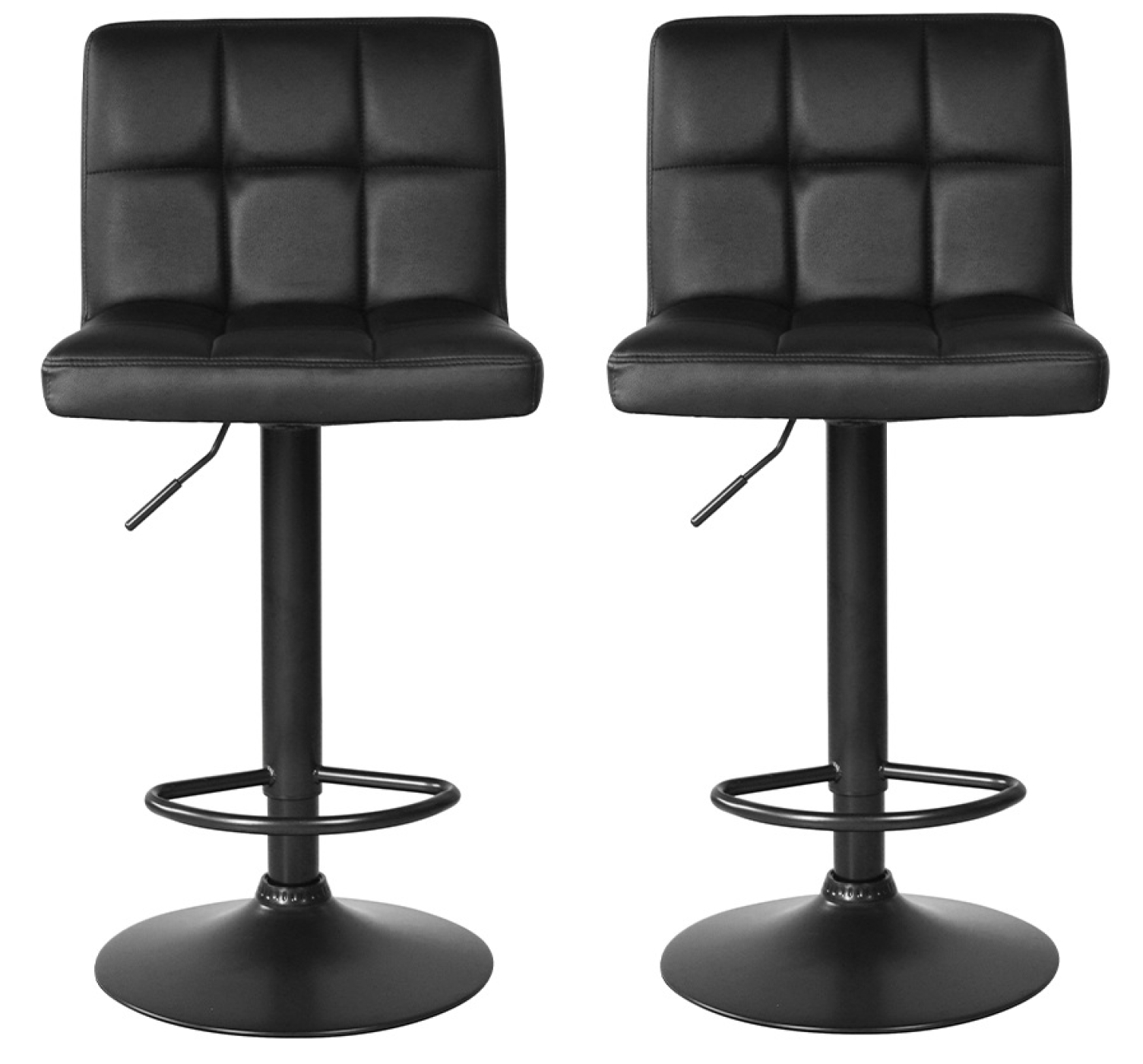 Chaise de bar noire – Élégante et réglable – Design moderne – Ensemble de deux tabourets de bar