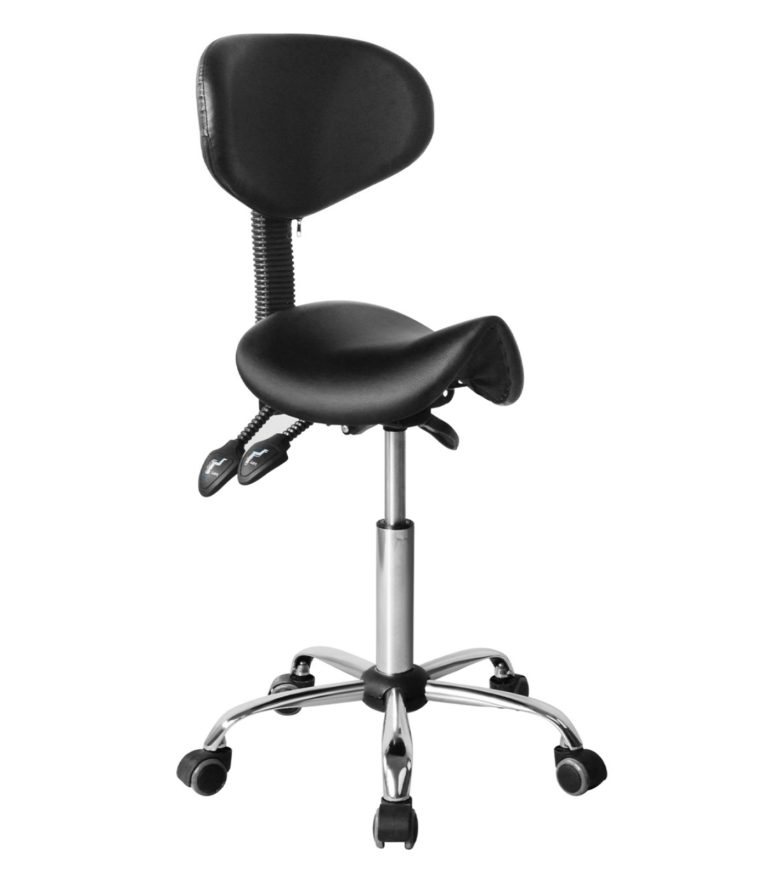 Tabouret selle ergonomique - tabouret de coiffure - tabouret de bar - hauteur réglable - dossier inc