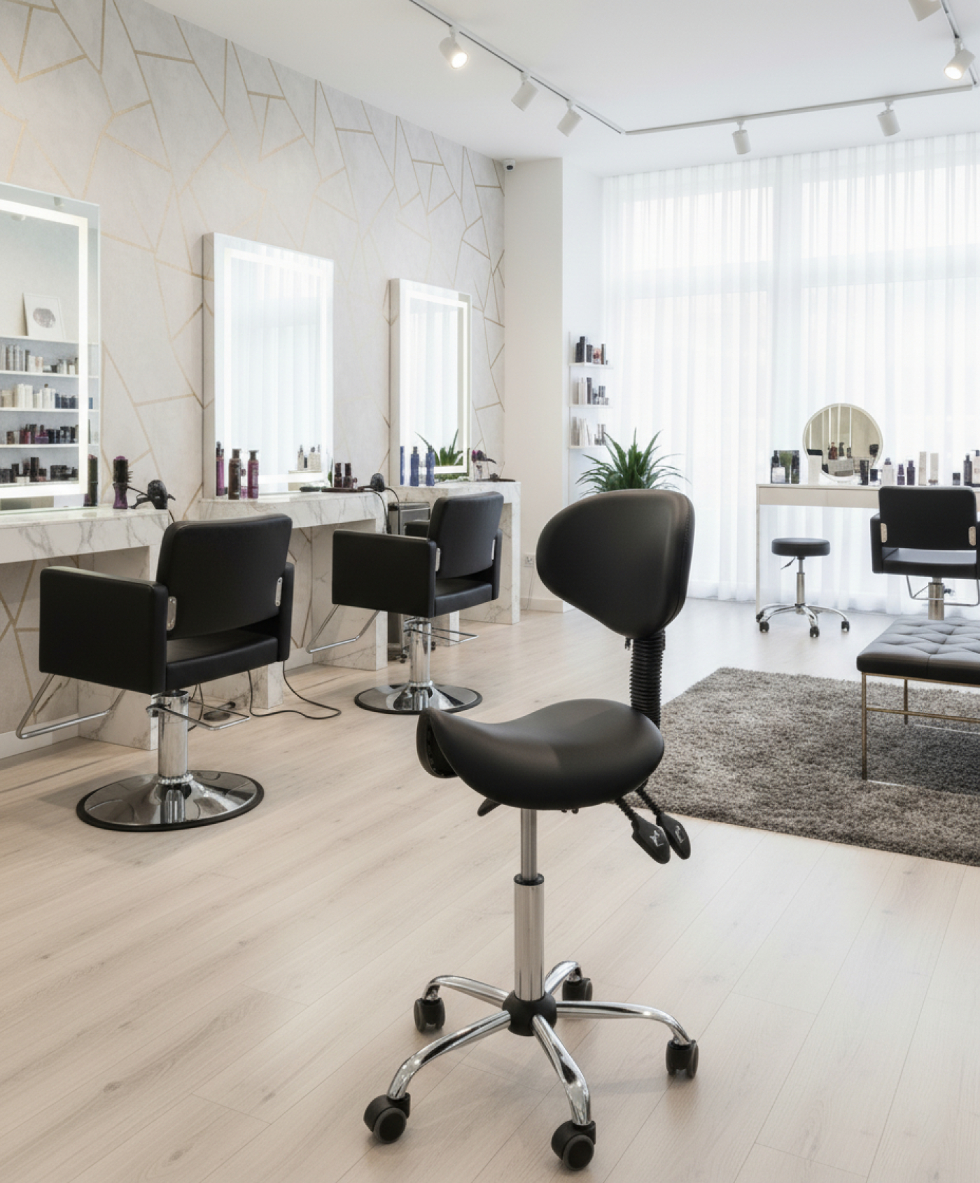 Tabouret selle ergonomique - tabouret de coiffure - tabouret de bar - hauteur réglable - dossier inc - VDD World FR Tabouret selle ergonomique - tabouret de coiffure - tabouret de bar - hauteur réglable - dossier inc - VDD World FR