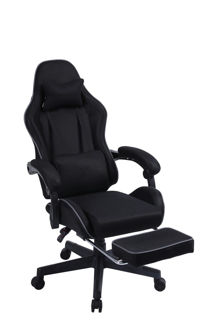 VDD - chaise de jeu avec repose-pieds - accoudoirs rembourrés - réglable en hauteur - noir