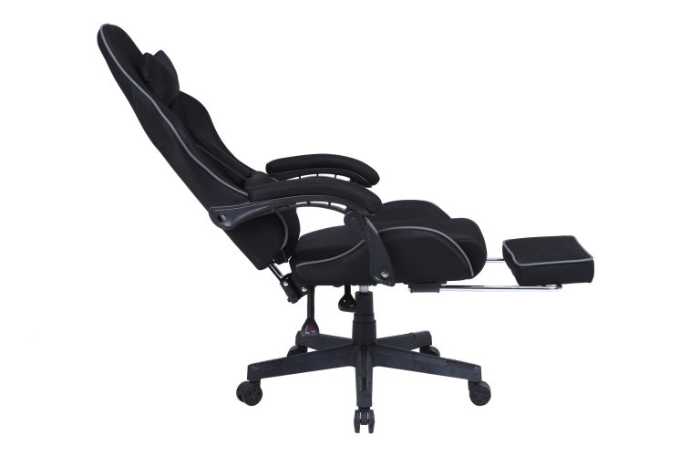 VDD - chaise de jeu avec repose-pieds - accoudoirs rembourrés - réglable en hauteur - noir - image alternative