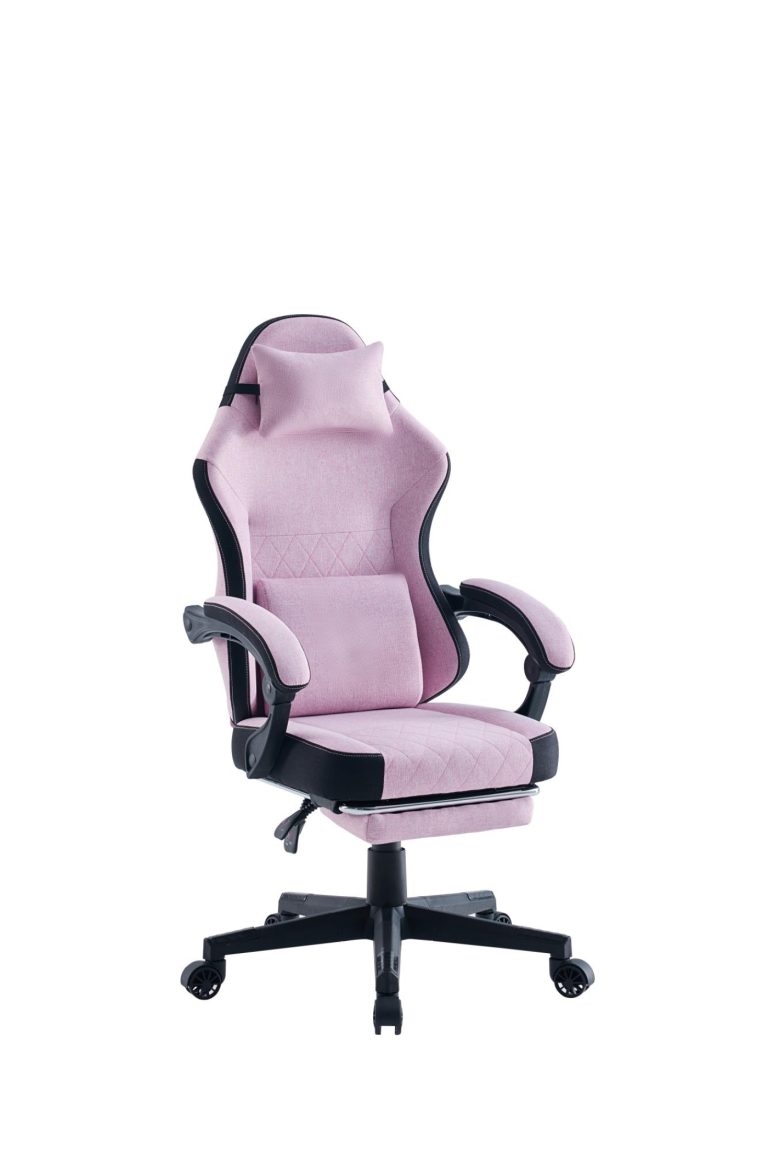 VDD - chaise de jeu avec repose-pieds - accoudoirs rembourrés - réglable en hauteur - rose - image alternative