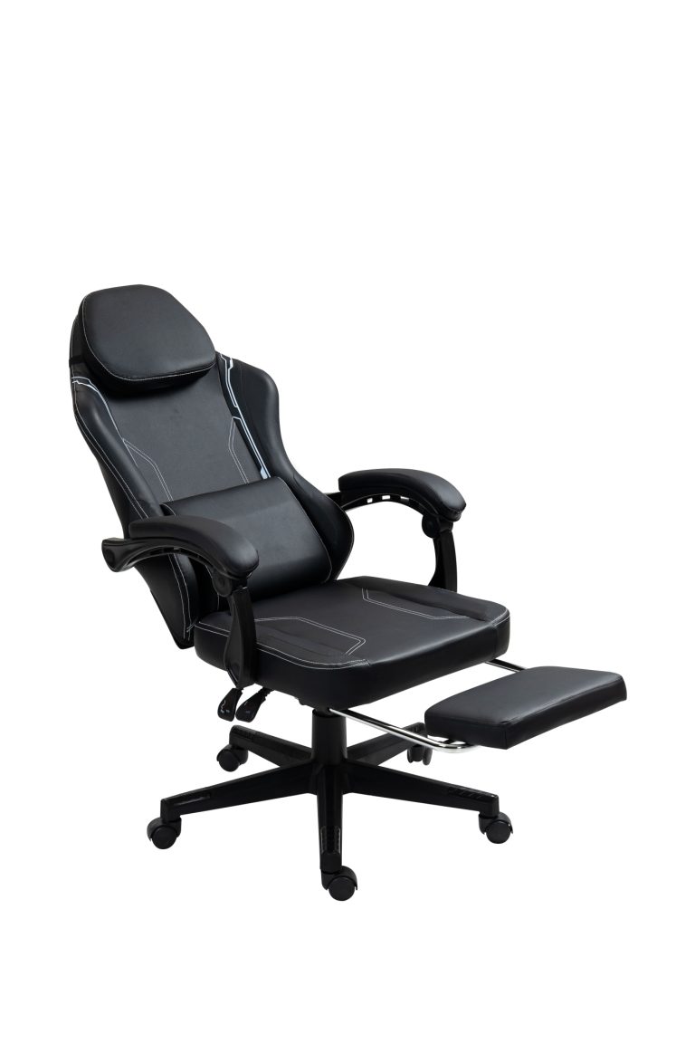 VVD - Chaise de jeu noire - repose-pieds - ergonomique - réglable en hauteur - image alternative