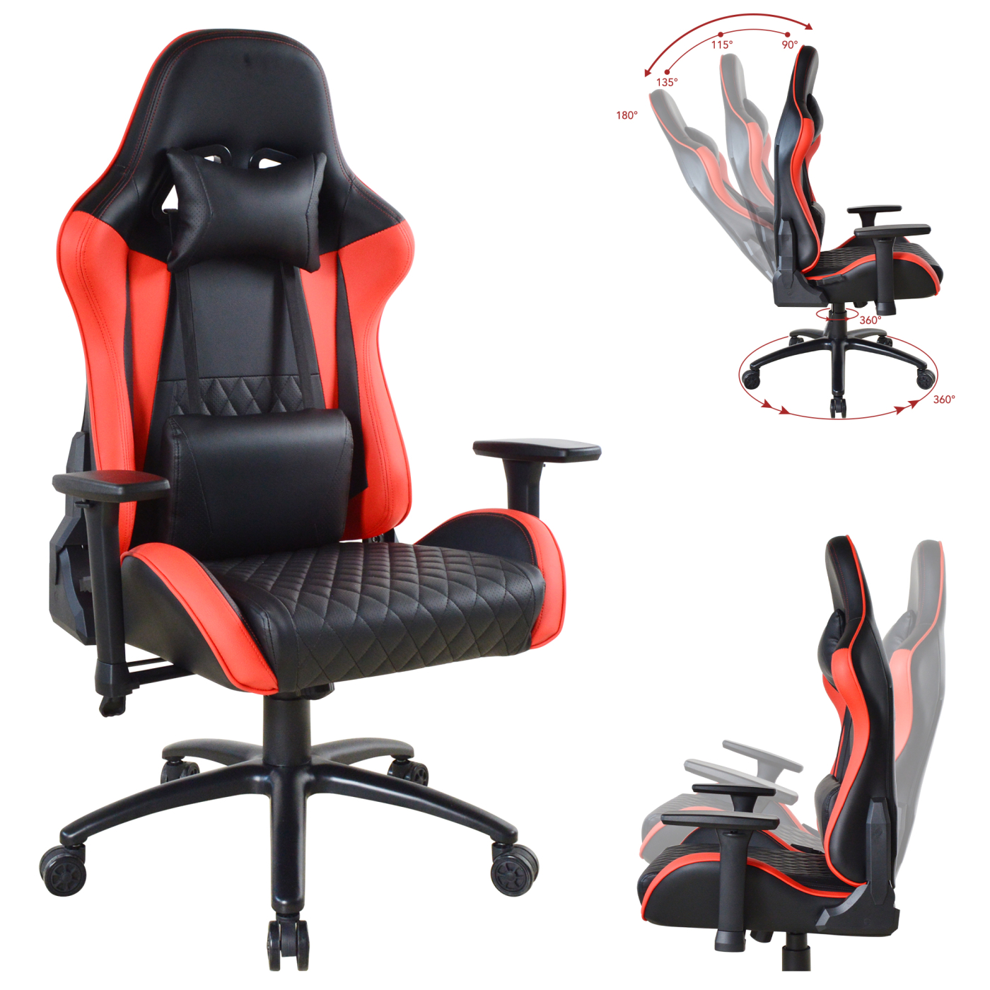 VDD Gaming - chaise de jeu pour les grands - rouge - noir - VDD World FR VDD Gaming - chaise de jeu pour les grands - rouge - noir - VDD World FR