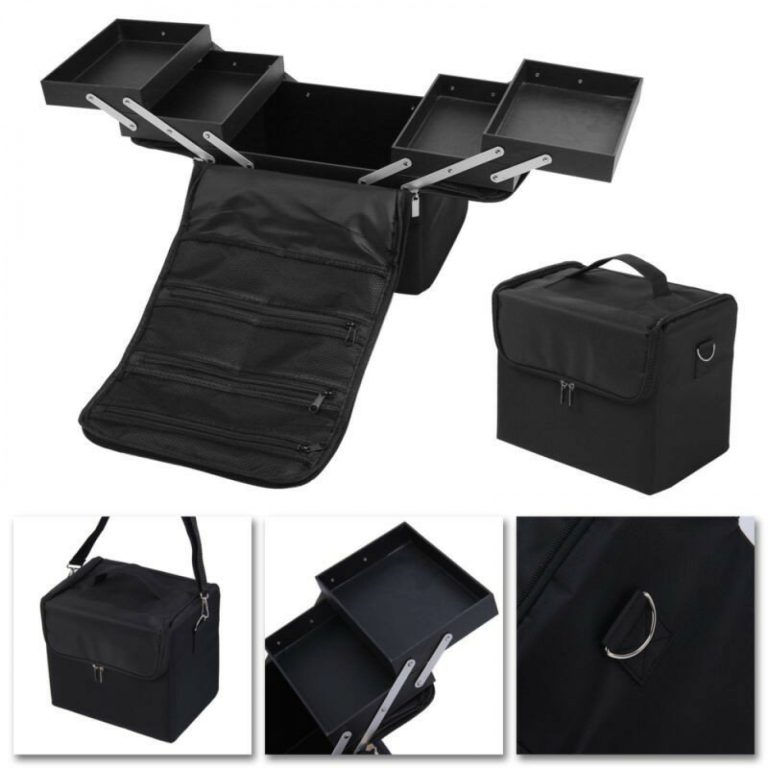 Beauty case maquillage maquillage nail case pliable noir