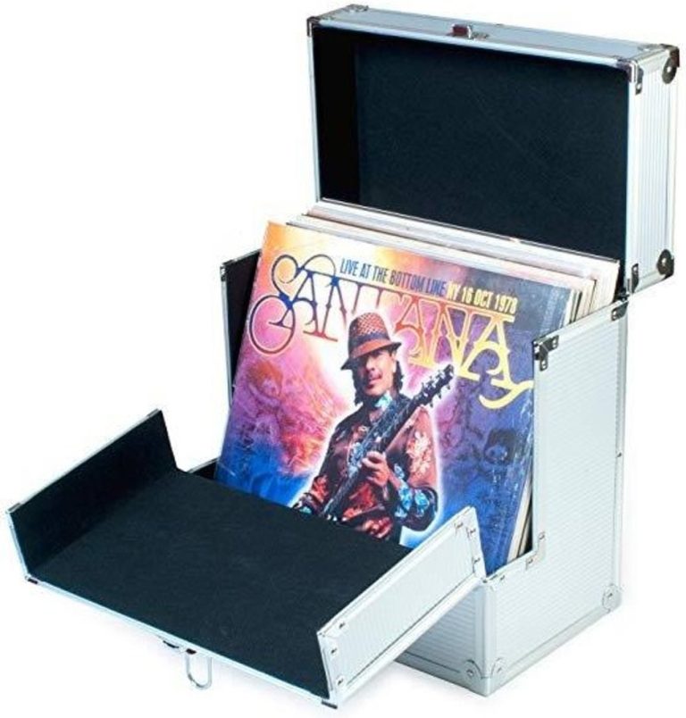 Vinyle LP case record case pour 40 pièces en aluminium argenté - image alternative