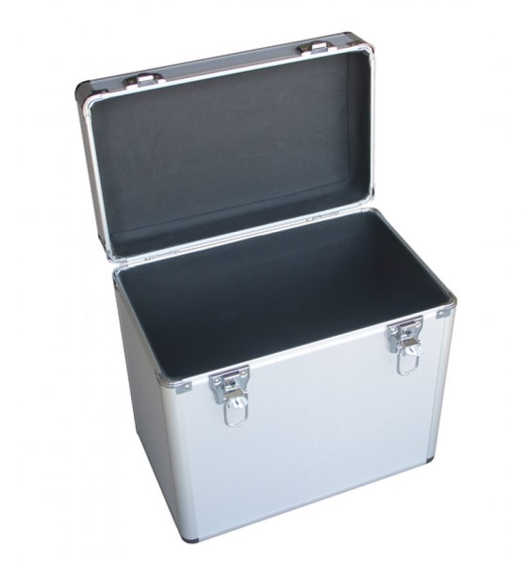 Boîtier pour 50 pièces de vinyle LP 12 pouces verrouillable argent