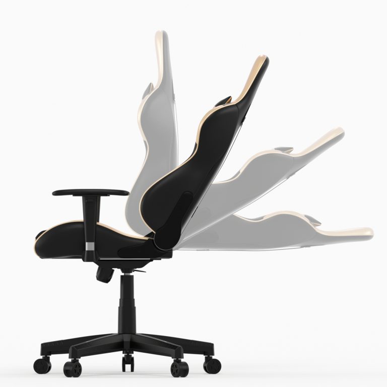 Chaise de jeu GoldGamer deluxe - chaise de bureau - chaise de jeu de course - or noir - image alternative