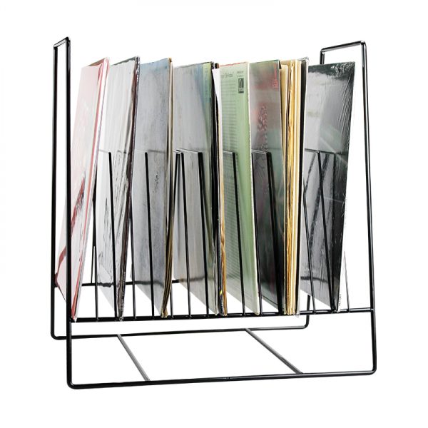 Rack De Rangement Pour Vinyles LP - Design Rétro - 60 à 70 Disques 12" - Noir - 8