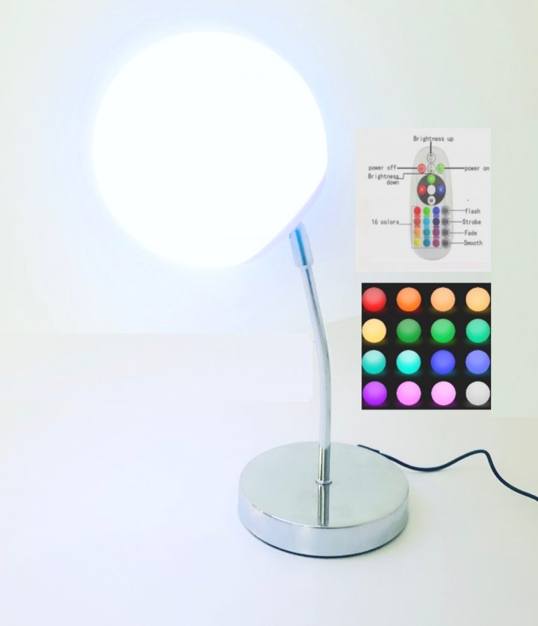 Lampe de bureau Lampe de table LED 16 couleurs RGB blanc télécommande