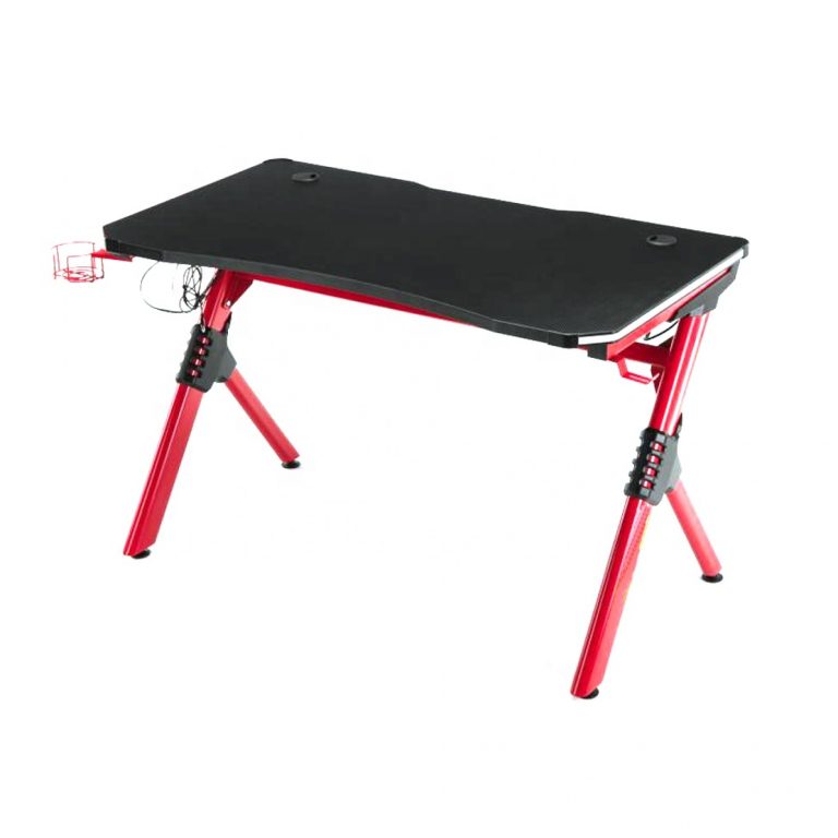 Bureau de jeu Table d'ordinateur Mistral - Bureau de jeu - Eclairage LED - 120 x 60 cm