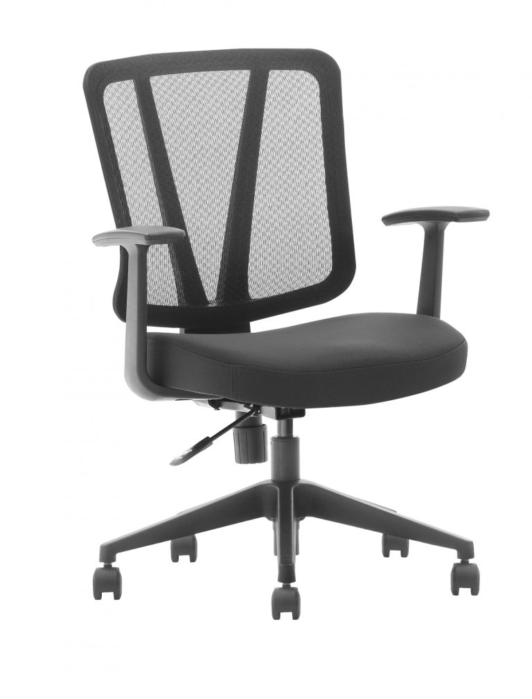 Chaise de bureau Denver classique - réglable ergonomiquement - tissu résille - noir - image alternative