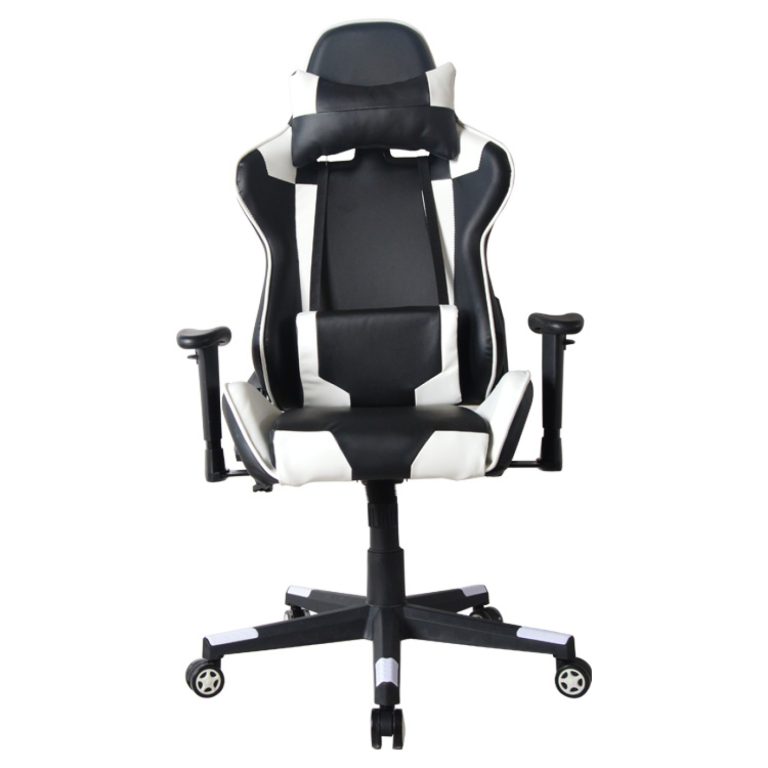 Chaise de bureau Racing Gaming Chair Style High Design Thomas blanc noir - image alternative