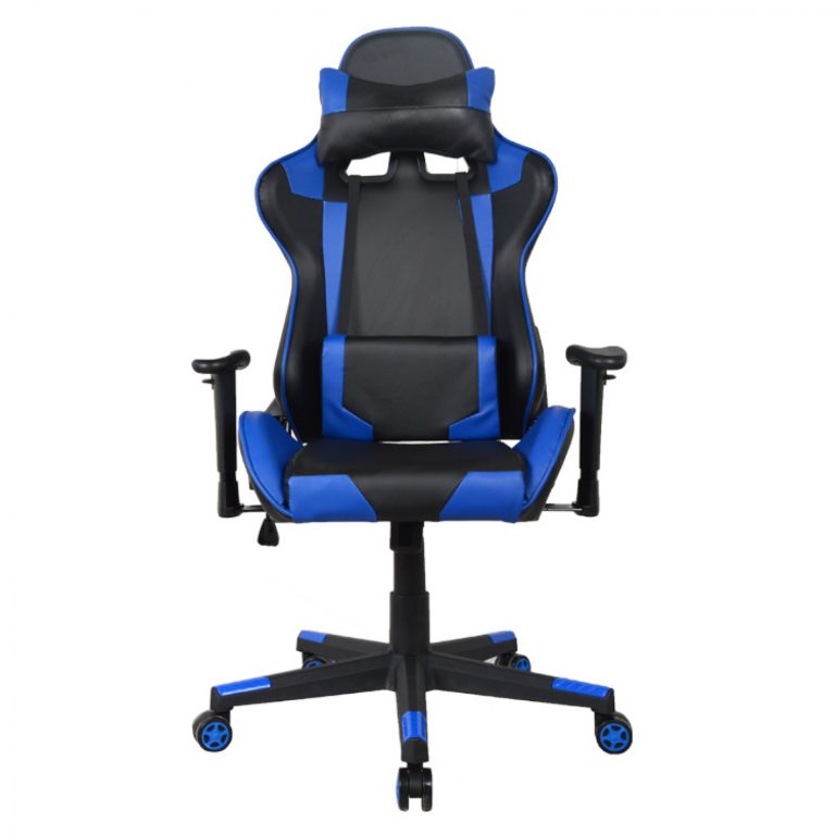 Chaise de bureau racing gaming gaming style high design Thomas noir bleu - image alternative