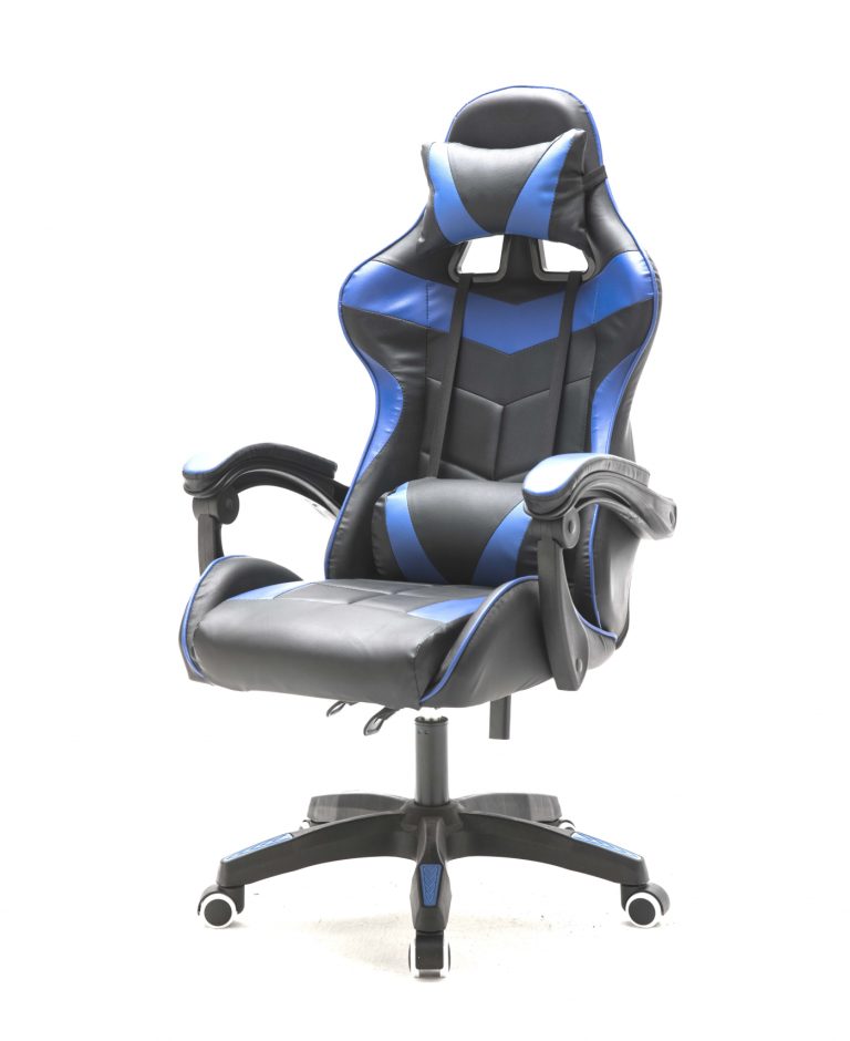 Chaise gaming Cyclone - chaise de bureau - chaise gaming racing - bleu noir - image alternative