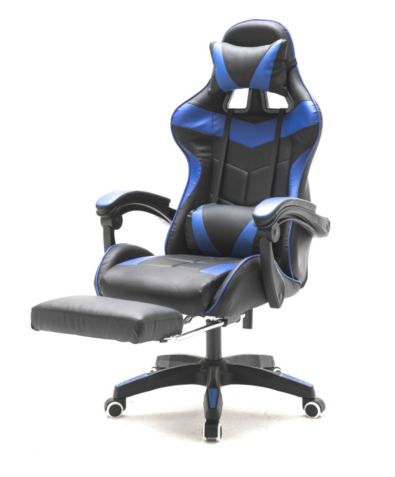 Chaise de jeu Cyclone avec repose-pieds - chaise de bureau - chaise de jeu de course - b