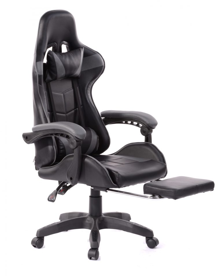 Chaise de jeu Cyclone avec repose-pieds - chaise de bureau - chaise de jeu de course - b - VDD World FR