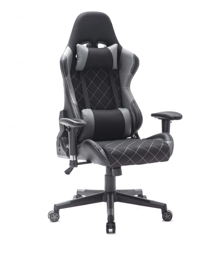 Chaise de jeu Classic - chaise de bureau - revêtement en tissu - noir gris