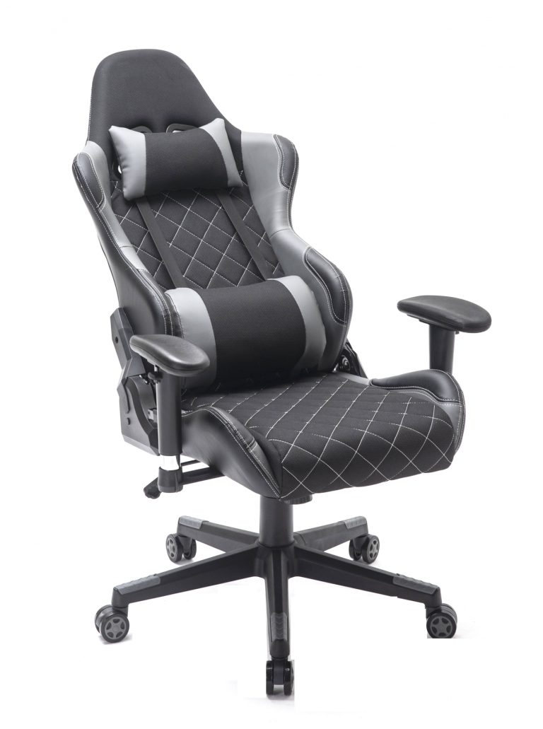 Chaise de jeu Classic - chaise de bureau - revêtement en tissu - noir gris - image alternative