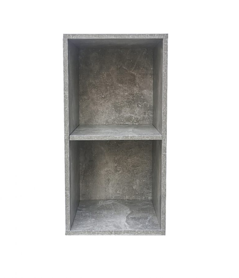 Meuble de rangement pour disques vinyle LP - 2 compartiments - béton gris - image alternative