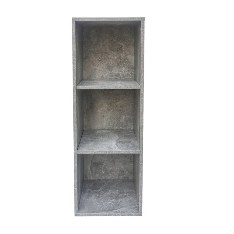 Meuble étagère 3 compartiments ouverts meuble de rangement - bibliothèque - armoire murale - gris